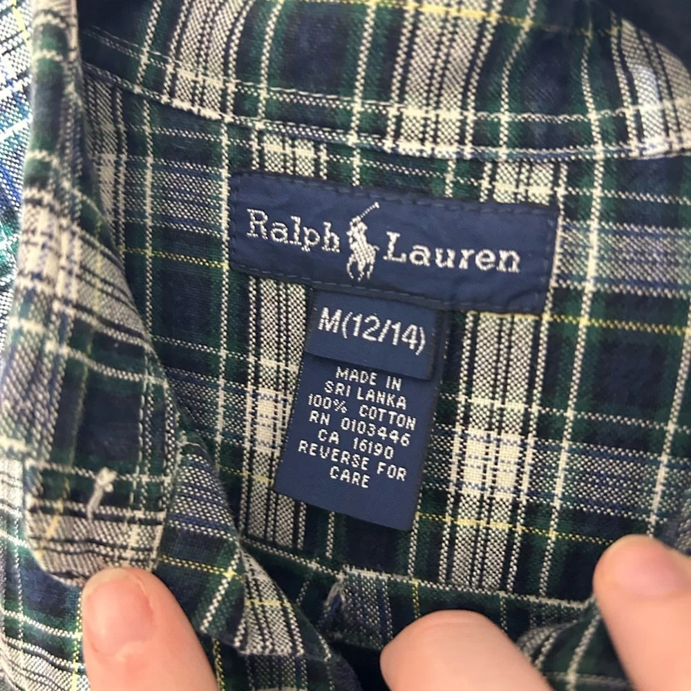Ralph Lauren Kids Plaid Button Down‎ Shirt Size Medium (12/14)